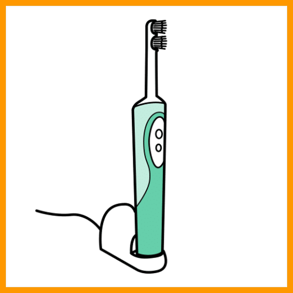 Ilustración que representa un cepillo de dentes eléctrico